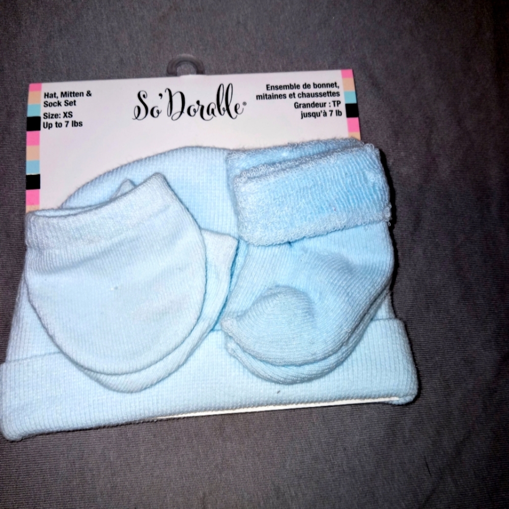 So 'dorable 3-Pack Preemie Beanie, Mittens & Booties Set